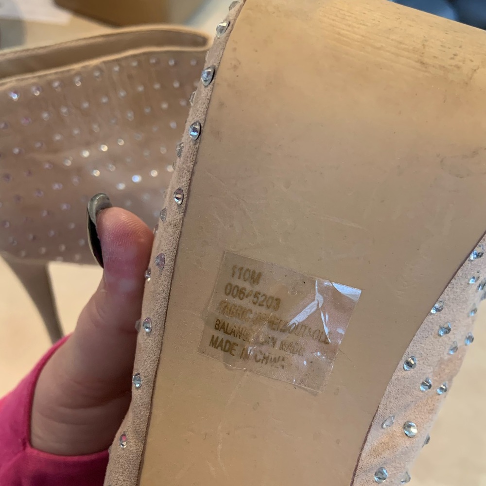 Gorgeous Rhinestone Tan High Heels 👠 - Picture 6 of 7